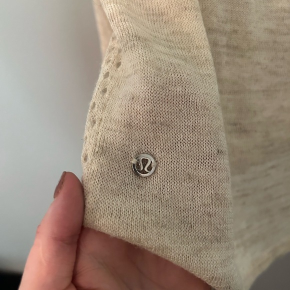 Lululemon Still Movement Cream V-Neck Sweater- 4 - Picture 3 of 4